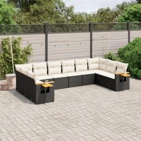 Set Gartensofas 10 Stück Kissen synthetisches Rattan schwarz von , Gartensets - Ref: Foro24-3259564, Preis: 597,20 €, Rabatt: %