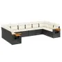 Garden sofa set 10 pieces with black synthetic rattan cushions by , Garden sets - Ref: Foro24-3259564, Price: 597,20 €, Disco...