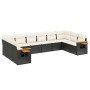 Set Gartensofas 10 Stück Kissen synthetisches Rattan schwarz von , Gartensets - Ref: Foro24-3259564, Preis: 604,69 €, Rabatt: %