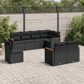 8-teiliges Gartensofa-Set und schwarze synthetische Rattankissen von , Gartensets - Ref: Foro24-3258562, Preis: 564,10 €, Rab...