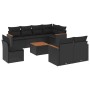 Set aus 8-teiligen Gartensofas und Kissen Kunstrattan schwarz von , Gartensets - Ref: Foro24-3258569, Preis: 627,91 €, Rabatt: %
