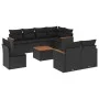 Set aus 8-teiligen Gartensofas und Kissen Kunstrattan schwarz von , Gartensets - Ref: Foro24-3258569, Preis: 596,57 €, Rabatt: %