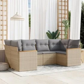Garden sofa set with 6-piece synthetic rattan beige cushions by , Garden sets - Ref: Foro24-3258664, Price: 430,20 €, Discoun...
