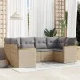 Garden sofa set with 6-piece synthetic rattan beige cushions by , Garden sets - Ref: Foro24-3258664, Price: 430,20 €, Discoun...