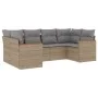 Garden sofa set with 6-piece synthetic rattan beige cushions by , Garden sets - Ref: Foro24-3258664, Price: 430,20 €, Discoun...