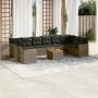 Set de sofás de jardín 11 pzas y cojines ratán sintético gris de , Conjuntos de jardín - Ref: Foro24-3258735, Precio: 642,49 ...