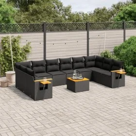 Garden sofa set 11 pieces and black synthetic rattan cushions by , Garden sets - Ref: Foro24-3259570, Price: 682,97 €, Discou...