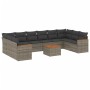 Garden sofa set 11 pieces and gray synthetic rattan cushions by , Garden sets - Ref: Foro24-3258735, Price: 620,43 €, Discoun...