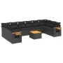 Garden sofa set 11 pieces and black synthetic rattan cushions by , Garden sets - Ref: Foro24-3259570, Price: 682,97 €, Discou...