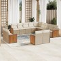 Gartensofa-Set mit Kissen, 13-teilig, beiges synthetisches Rattan von , Gartensets - Ref: Foro24-3260609, Preis: 935,68 €, Ra...