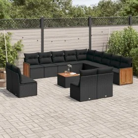 Set mit 14 Gartensofas mit schwarzen Kissen aus synthetischem Rattan von , Gartensets - Ref: Foro24-3260571, Preis: 828,67 €,...