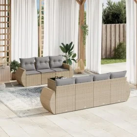 Garden sofa set with beige cushions, 8 pieces, PE rattan. by , Garden sets - Ref: Foro24-3221128, Price: 553,85 €, Discount: %