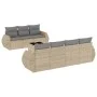 Garden sofa set with beige cushions, 8 pieces, PE rattan. by , Garden sets - Ref: Foro24-3221128, Price: 553,85 €, Discount: %