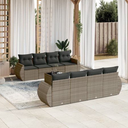 9-teiliges Gartenmöbel-Set und Kissen synthetisches Rattangrau von , Gartensets - Ref: Foro24-3221149, Preis: 590,71 €, Rabat...