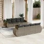 Garden furniture set 9 pieces and gray synthetic rattan cushions by , Garden sets - Ref: Foro24-3221149, Price: 610,97 €, Dis...