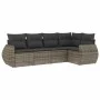 Garden sofa set with cushions 5 pieces gray synthetic rattan by , Garden sets - Ref: Foro24-3221329, Price: 343,23 €, Discoun...