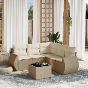 Set Gartensofas mit Kissen 6 Stück synthetisches Rattan beige von , Gartensets - Ref: Foro24-3221357, Preis: 434,79 €, Rabatt: %