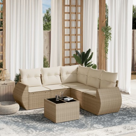 Set Gartensofas mit Kissen 6 Stück synthetisches Rattan beige von , Gartensets - Ref: Foro24-3221357, Preis: 434,79 €, Rabatt: %
