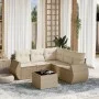 Garden sofa set with 6-piece synthetic rattan beige cushions by , Garden sets - Ref: Foro24-3221357, Price: 478,33 €, Discoun...