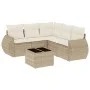 Garden sofa set with 6-piece synthetic rattan beige cushions by , Garden sets - Ref: Foro24-3221357, Price: 478,33 €, Discoun...