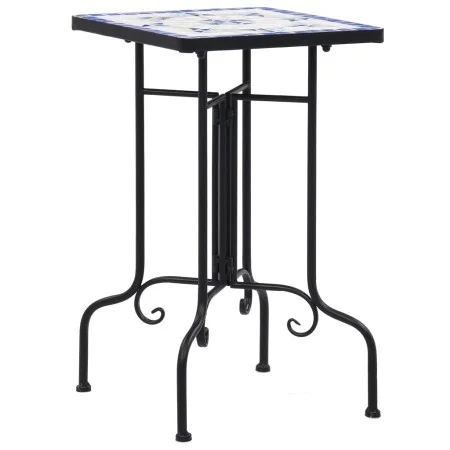 Beistelltisch aus blauem und weißem Keramikmosaik von vidaXL, Topfständer - Ref: Foro24-46710, Preis: 45,29 €, Rabatt: %