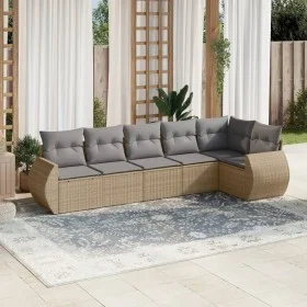 Juego de sofás jardín con cojines 6 pzas ratán sintético beige de , Conjuntos de jardín - Ref: Foro24-3221388, Precio: 413,20...