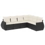 Set aus 6-teiligen Gartensofas und Kissen Kunstrattan schwarz von , Gartensets - Ref: Foro24-3221405, Preis: 364,45 €, Rabatt: %