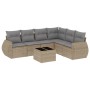 Set aus 7-teiligen Gartensofas und Kissen, synthetisches Rattan, beige von , Gartensets - Ref: Foro24-3221418, Preis: 454,15 ...