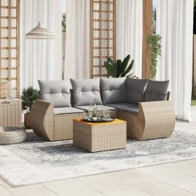 Set Gartensofas mit Kissen 5 Stück synthetisches Rattan beige von , Gartensets - Ref: Foro24-3224988, Preis: 351,73 €, Rabatt: %