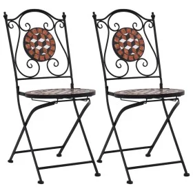 Mosaic bistro chairs 2 units brown ceramic by vidaXL, Garden chairs - Ref: Foro24-46714, Price: 163,83 €, Discount: %