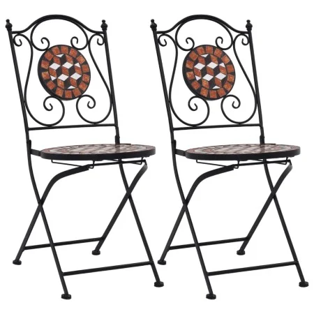 Mosaic bistro chairs 2 units brown ceramic by vidaXL, Garden chairs - Ref: Foro24-46714, Price: 169,05 €, Discount: %