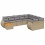 Set Gartensofas mit beigen Kissen 10 Stück synthetisches Rattan von , Gartensets - Ref: Foro24-3225170, Preis: 623,56 €, Raba...