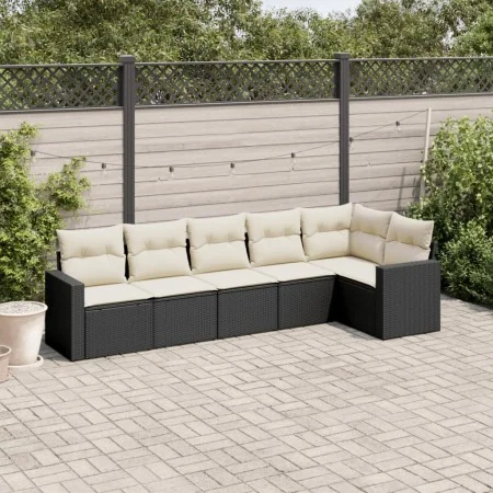 6-piece garden sofa set with black synthetic rattan cushions by , Garden sets - Ref: Foro24-3218976, Price: 368,12 €, Discoun...