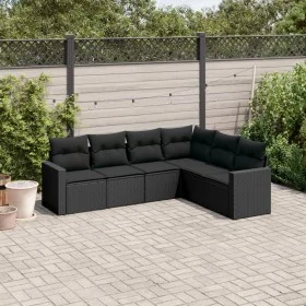 6-piece garden sofa set with black synthetic rattan cushions by , Garden sets - Ref: Foro24-3218995, Price: 410,32 €, Discoun...