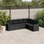 Set aus 6-teiligen Gartensofas und Kissen Kunstrattan schwarz von , Gartensets - Ref: Foro24-3218995, Preis: 408,18 €, Rabatt: %