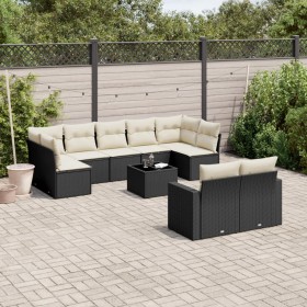 Set Gartensofas 10 Stück Kissen synthetisches Rattan schwarz von , Gartensets - Ref: Foro24-3219416, Preis: 549,28 €, Rabatt: %
