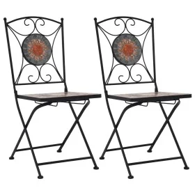 Mosaic bistro chairs 2 units orange/gray by vidaXL, Garden chairs - Ref: Foro24-46718, Price: 146,43 €, Discount: %