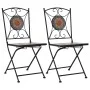 Mosaik-Bistrostühle 2 Einheiten orange/grau von vidaXL, Gartenstühle - Ref: Foro24-46718, Preis: 156,49 €, Rabatt: %