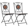 Mosaik-Bistrostühle 2 Einheiten orange/grau von vidaXL, Gartenstühle - Ref: Foro24-46718, Preis: 148,53 €, Rabatt: %