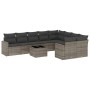 Garden sofa set 10 pieces with gray synthetic rattan cushions by , Garden sets - Ref: Foro24-3219440, Price: 577,40 €, Discou...