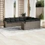 Garden sofa set 10 pieces with gray synthetic rattan cushions by , Garden sets - Ref: Foro24-3219480, Price: 589,96 €, Discou...