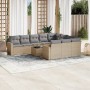 Garden sofa set 11 pieces with beige synthetic rattan cushions by , Garden sets - Ref: Foro24-3219489, Price: 684,74 €, Disco...
