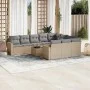 Set von 11-teiligen Gartensofas mit beigen Kissen aus synthetischem Rattan von , Gartensets - Ref: Foro24-3219489, Preis: 674...