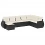 Set aus 8-teiligen Gartensofas und Kissen Kunstrattan schwarz von , Modulare Sofas für den Außenbereich - Ref: Foro24-3221755...