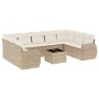 Set Gartensofas mit beigen Kissen 10 Stück synthetisches Rattan von , Modulare Sofas für den Außenbereich - Ref: Foro24-32218...