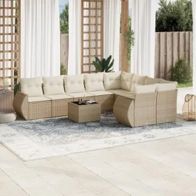 Garden sofa set with beige cushions, 10 pieces, made of synthetic rattan. by , Modular outdoor sofas - Ref: Foro24-3221847, P...