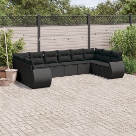 Garden sofa set 10 pieces with black synthetic rattan cushions by , Modular outdoor sofas - Ref: Foro24-3221864, Price: 658,5...