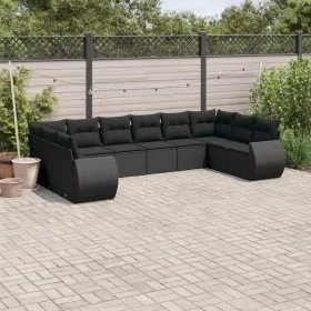 Garden sofa set 10 pieces with black synthetic rattan cushions by , Modular outdoor sofas - Ref: Foro24-3221864, Price: 688,4...