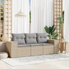 Garden sofa set with beige cushions 3 pieces PE rattan by , Modular outdoor sofas - Ref: Foro24-3222258, Price: 224,13 €, Dis...