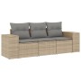 Garden sofa set with beige cushions 3 pieces PE rattan by , Modular outdoor sofas - Ref: Foro24-3222258, Price: 217,73 €, Dis...